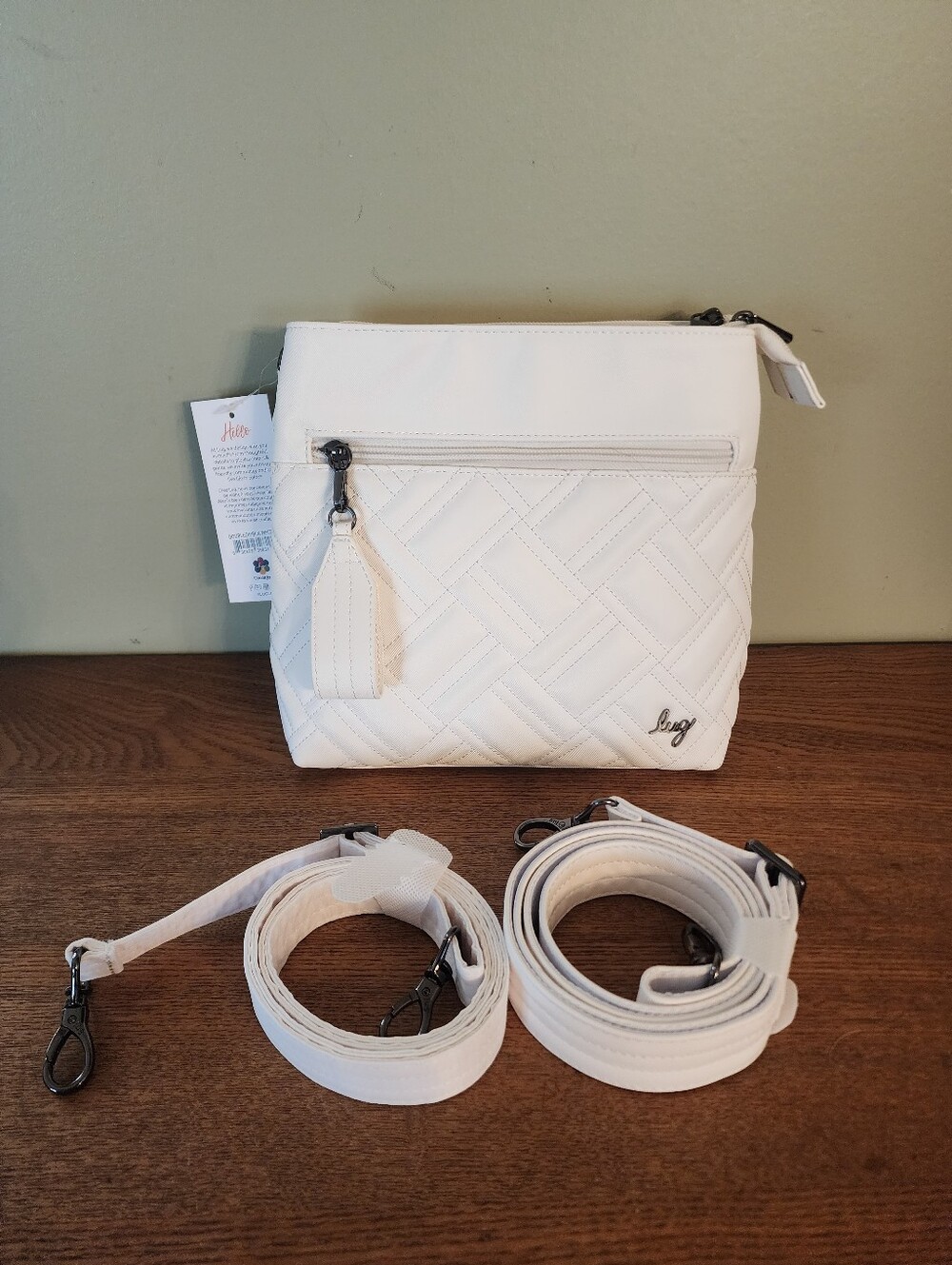 Nwts Lug Double Dip Satin Luxe Bag With Extra Strap!
